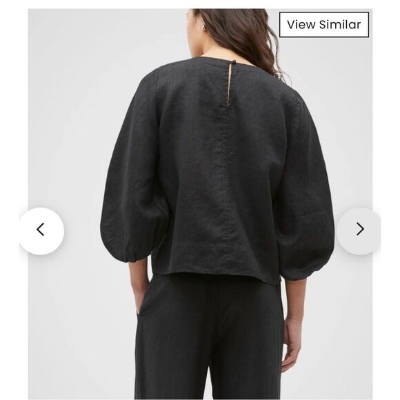 Seed Heritage Core Linen Balloon Sleeve Top - Picture 4 of 11